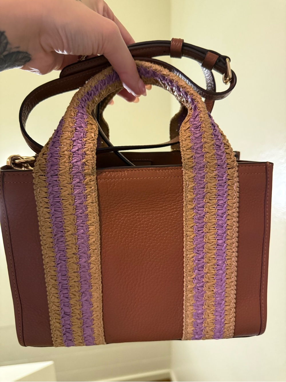Coach Straw Web Smith 24 Tote Bag Purse - Picture 2 of 4